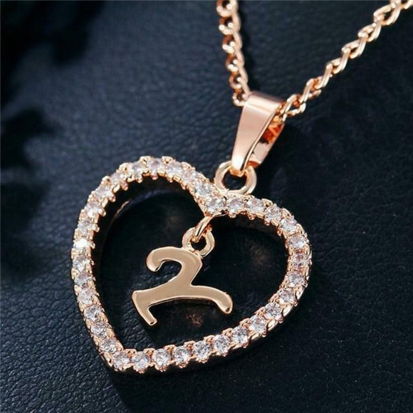 Jewelry - Romantic Love Pendant Necklace Initial Letter New